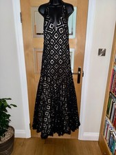 SUE WONG NOCTURNE BLACK & BEIGE EMBELLISHED EVENING/PROM/BALL GOWN SIZE UK 12/14