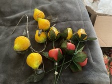 6 x  Artificial Apples and Pears on individual stems + 1 x Pear stem.