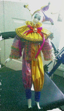 Beautiful Harlequin/ Pierrot figure approx.17.5"tall with display stand REDUCED!