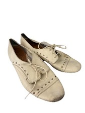 Clarks Cream Leather Lace Up