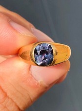 Antique Victorian 2.4ct! Montana Colour Change Sapphire Signet Ring 18ct Gold