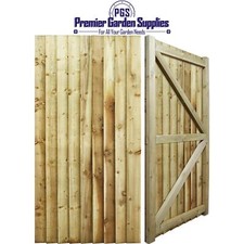 6ft x 3ft Heavy Duty Wooden Garden Gate Feather Edge Fully Treated Timber Door