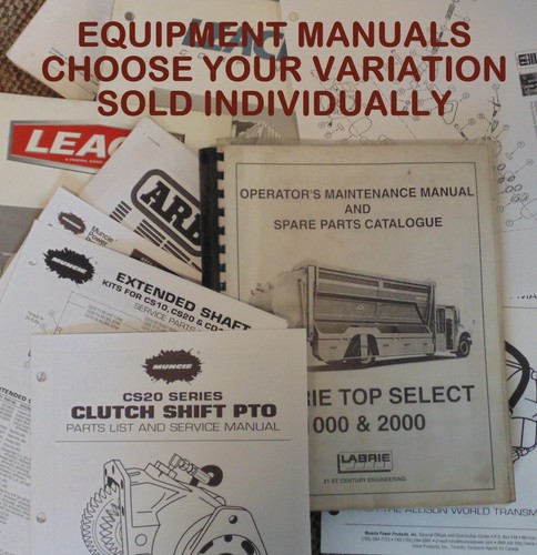 Equipment manuals books - books, by