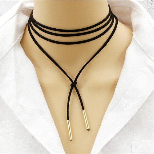 Boho suede leather necklace - boho,