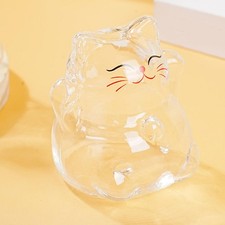 Cat Shape Glass Piggy Bank