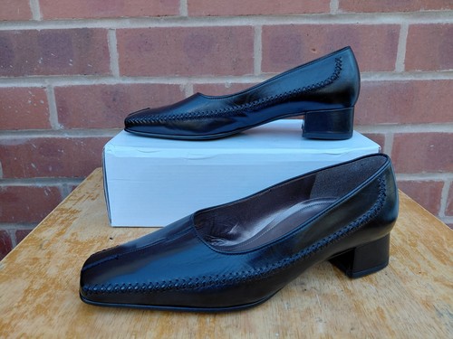 Gabor black leather slip - leather, on