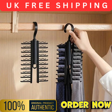 Adjustable 360° Scarf Tie Rack | 20 Hanger Belt Holder | Compact Organizer