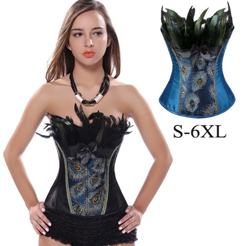 Peacock feather corset - feather,