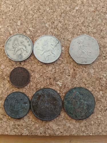 Old british coins small job - old,