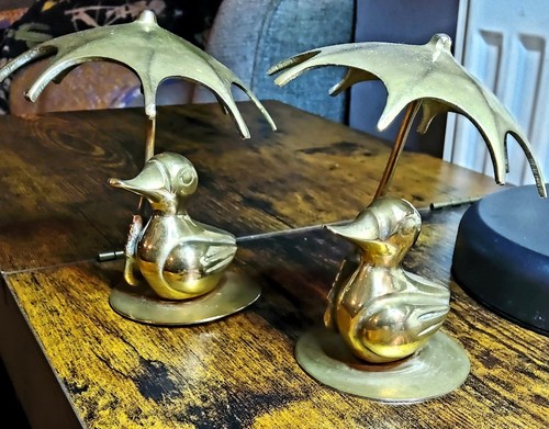 Pair vintage brass - vintage, ducks