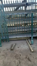 1 x Bow top green metal fence panel, 1.8 mtr W x 1.6mtr H