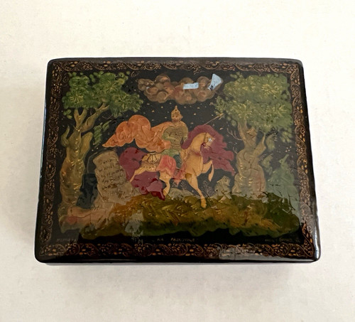 Russian painted lacquer wood - painted,