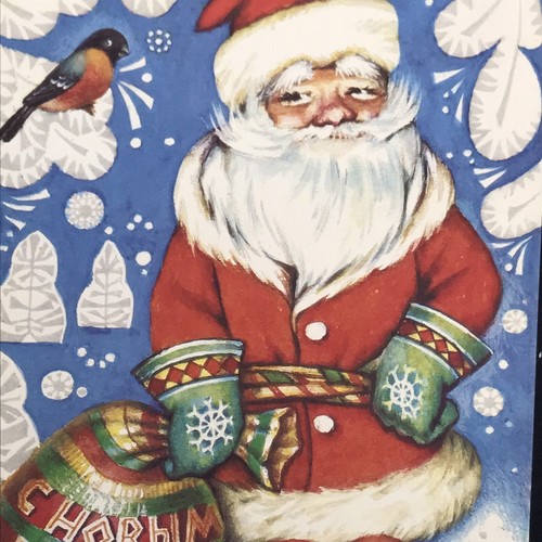 Russian santa clause postcard - santa,