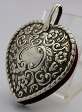 ENGLISH STERLING SILVER LOVE HEART PIN CUSHION SEWING NEEDLEWORK 1992