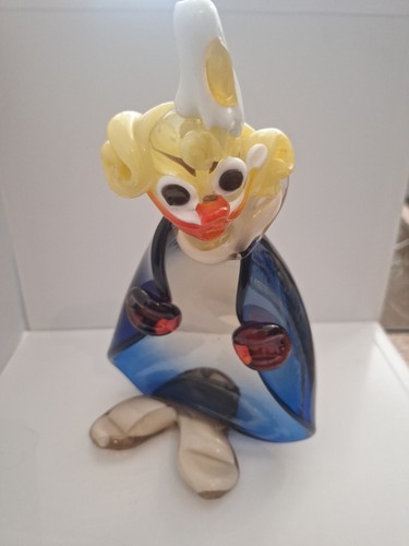 Murano glass clown - glass,