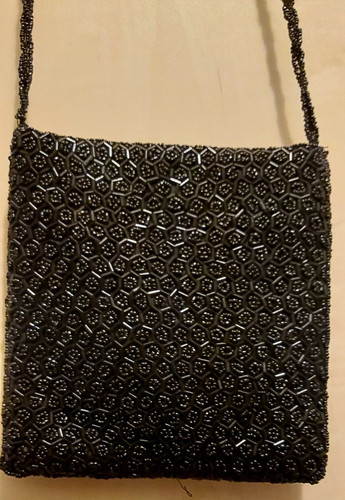 Black beaded evening - beaded,