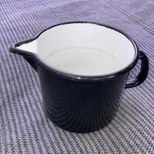 Lovely vintage Black and White Enamel Milk Water Jug