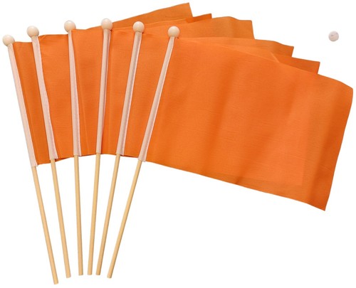 Plain orange hand flag - flag, 6
