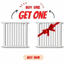 Cuggl Stair Gate B1G1 Free | Safety Barrier | Adjustable Width | White-3416316