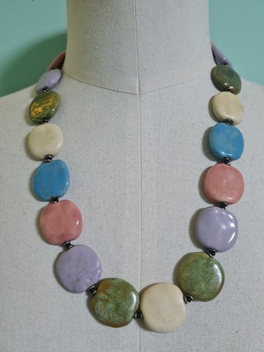 Summer pastel kazuri bead - pastel,