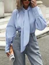 Pale blue button front