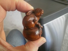 Hand Carved wood netsuke