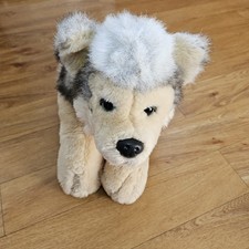 Keel Soft Touch Soft Toy Plush Husky Dog UK Grey Cream Puppy  16 Inches Wolf