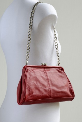 Convertible red leather purse - red,