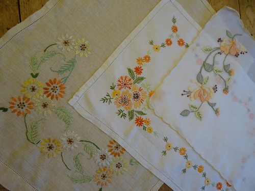 Antique vintage tray cloths - vintage,