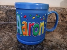 Name: AARON, NEW Personalized Childs Kids Mug Cup Plastic 10oz. 3D John Hinde