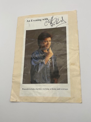 Cliff richard signed an - signed, “an