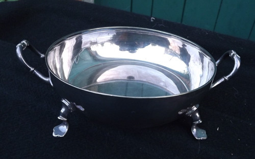 Antique silver plated dish - silver, on