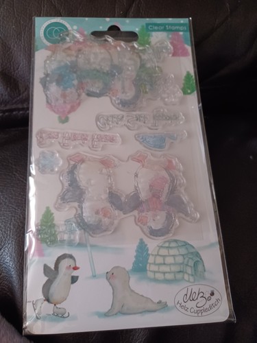 Cute winter animals stamp - cute,