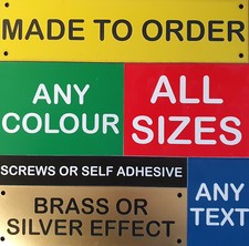 LARGE Engraved Plaque Warning