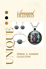 3 Piece Owl Bracelet Necklace & Earring Set Birthday Valentines Mothers Day Gift