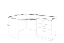 Walnut corner desk with 3 drawer unit 