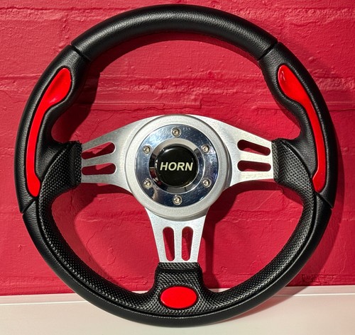 Black red 350mm steering - black, v1
