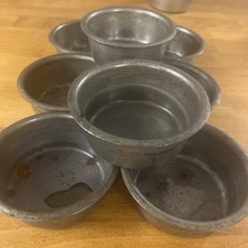 8 Vintage Individual Pie Tins 8 X 3.5cm Used Need Rust Cleaning Heavy Duty #2