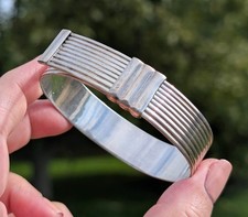 Vintage 1980s Sterling Silver Buckle Bracelet