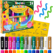 🔥24 Colour Paint Sticks for Kids – Washable Mess Free Solid Paint Set for Craft