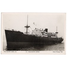 SS MANCHESTER SHIPPER Manchester Liners Cargo Ship RP Postcard Unused