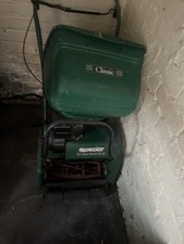 Qualcast Classic Petrol 35S Cylinder Mower with Scarifier Cassette Used Working