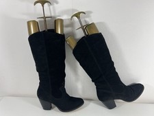 Faith Black Suede Leather