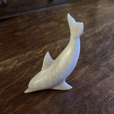 Vintage White Marble Dolphin