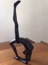  Black Ceramic Yoga  Figurine Art Deco Style Figurine