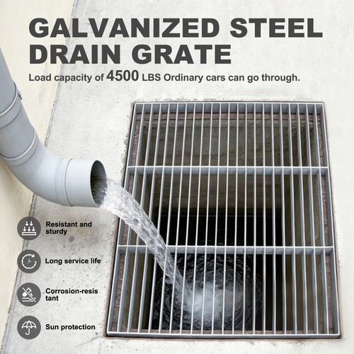 Galvanized steel square - steel, drain