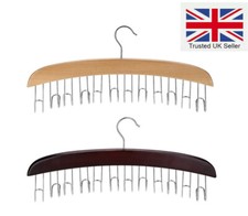 Wooden Tie Rack Hanger Scarf Belt Space Saving Wardrobe Storage Organiser