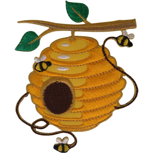 Bee hive patch iron sew - bee,