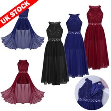 UK Kids Girls Lace Chiffon