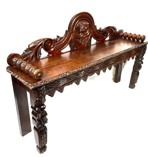 Antique oak carved 19th - oak,